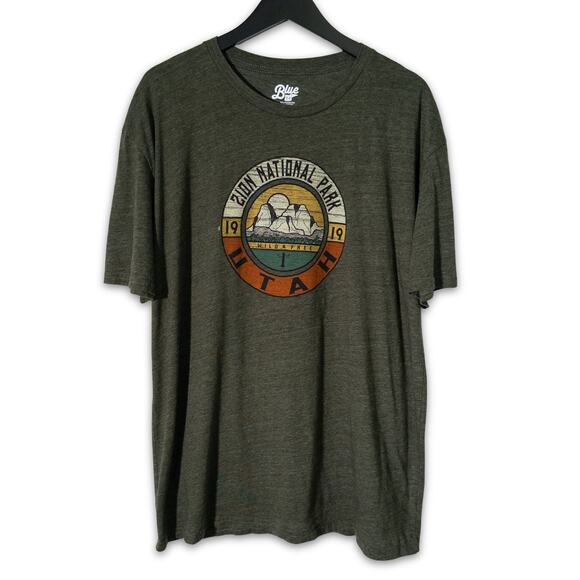 Blue 84 Tee - Mens 2X - Vintage Style Zion National Park Short Sleeve Shirt - Picture 1 of 4